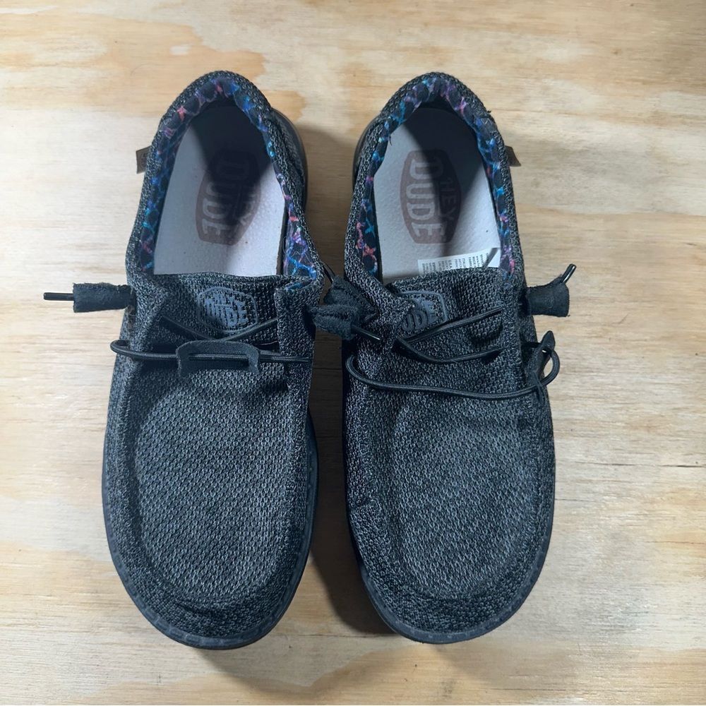 Hey Dude Wendy Sox Casual Black Shoes Women’s Size 7 - Picture 2 of 7